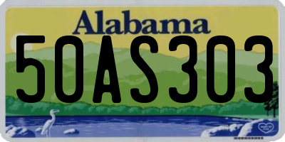 AL license plate 50AS303