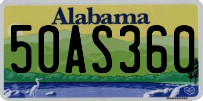 AL license plate 50AS360