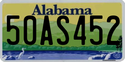 AL license plate 50AS452
