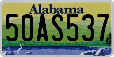 AL license plate 50AS537