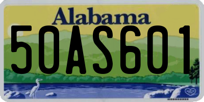 AL license plate 50AS601