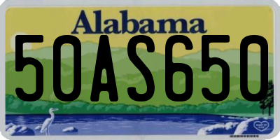 AL license plate 50AS650