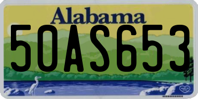 AL license plate 50AS653