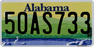 AL license plate 50AS733