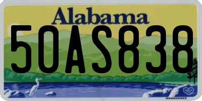 AL license plate 50AS838