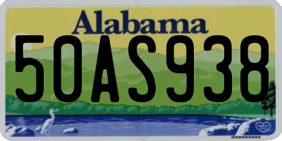 AL license plate 50AS938