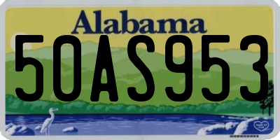 AL license plate 50AS953