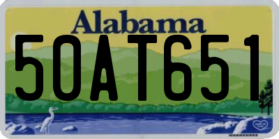 AL license plate 50AT651