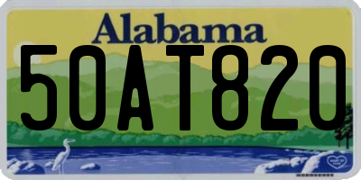 AL license plate 50AT820