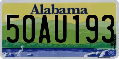AL license plate 50AU193