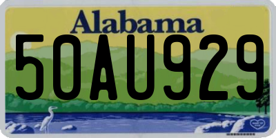 AL license plate 50AU929