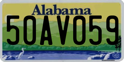 AL license plate 50AV059