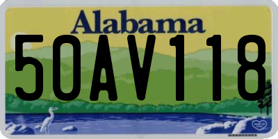 AL license plate 50AV118