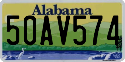 AL license plate 50AV574