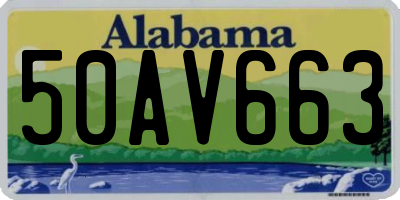 AL license plate 50AV663