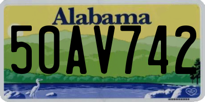 AL license plate 50AV742