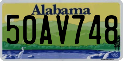AL license plate 50AV748