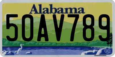 AL license plate 50AV789