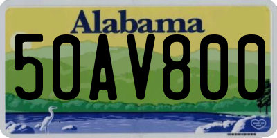 AL license plate 50AV800