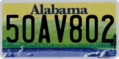 AL license plate 50AV802