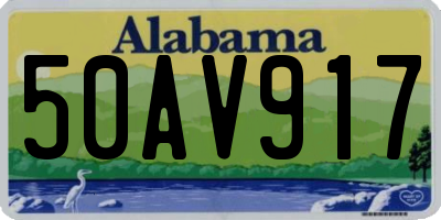 AL license plate 50AV917