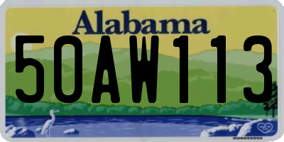 AL license plate 50AW113