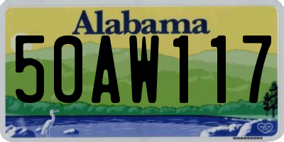 AL license plate 50AW117