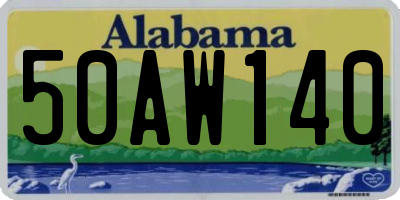 AL license plate 50AW140