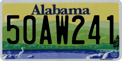 AL license plate 50AW241