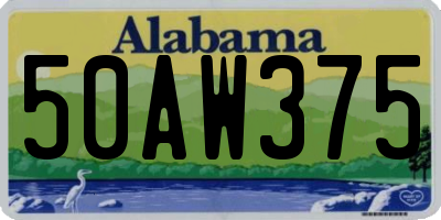AL license plate 50AW375
