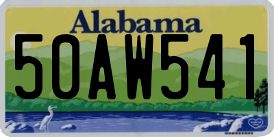 AL license plate 50AW541