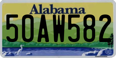AL license plate 50AW582
