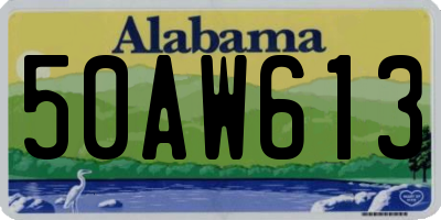 AL license plate 50AW613