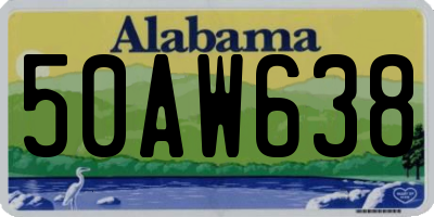 AL license plate 50AW638