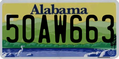 AL license plate 50AW663