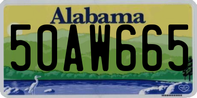 AL license plate 50AW665