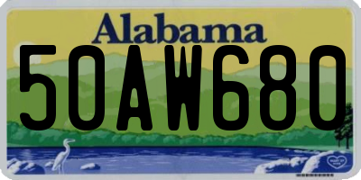 AL license plate 50AW680