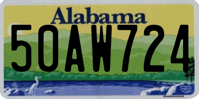 AL license plate 50AW724