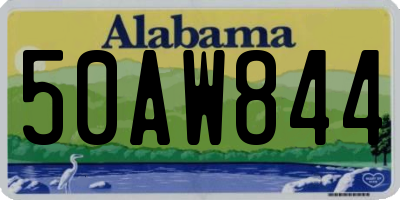AL license plate 50AW844