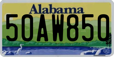 AL license plate 50AW850