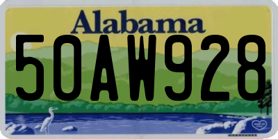AL license plate 50AW928