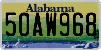 AL license plate 50AW968
