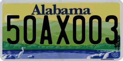 AL license plate 50AX003