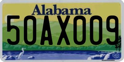 AL license plate 50AX009