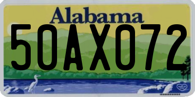 AL license plate 50AX072