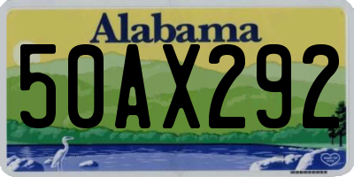 AL license plate 50AX292
