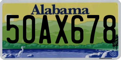 AL license plate 50AX678