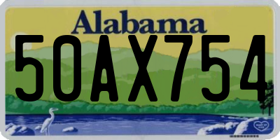 AL license plate 50AX754