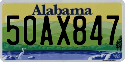 AL license plate 50AX847