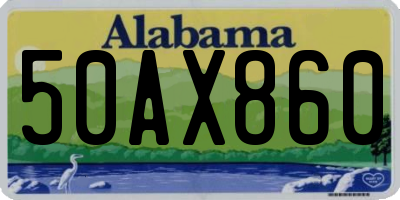 AL license plate 50AX860